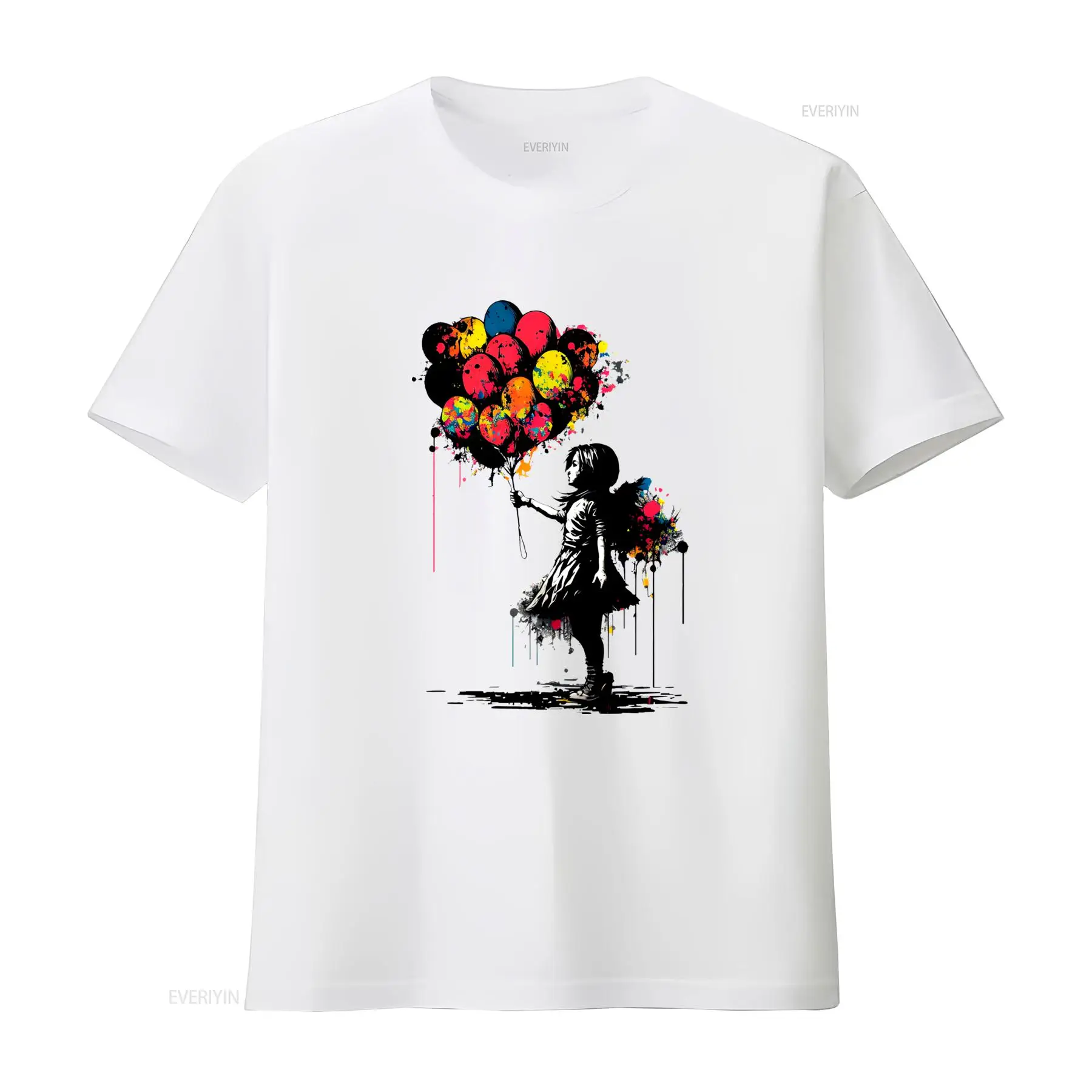 Vintage Fashion Jersey - Banksy Peace T-Shirt, Ballonmädchen-Kunstdruck, Graffiti, ästhetische