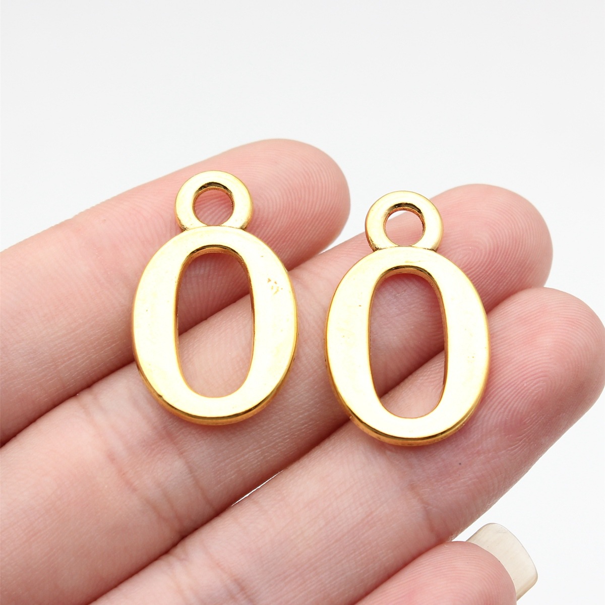 Vintage Fashion Stores - 10 Stück 26x16mm Antikgoldfarbene Zahlen 0~9