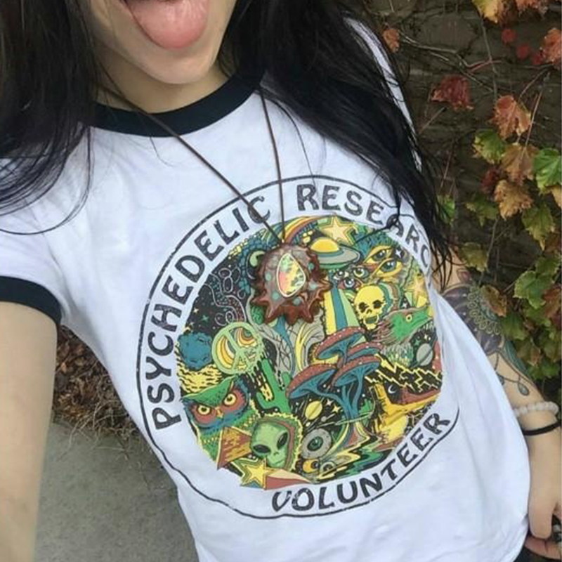 Vintage Fashion Research - Psychedelic Forschung Volunteer Unisex Vintage Ringer