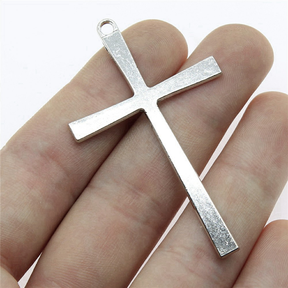 Vintage Fashion Stores - Schmuckherstellungszubehör Jesus-Kopf Holzmaserung Kreuzanhänger Handgefertigt für