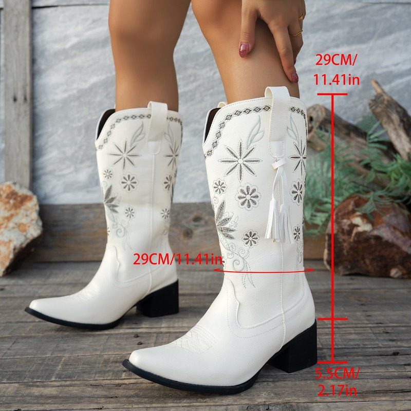 Vintage Outdoor Fashion - Vintage Spitze Stiefel mit Stickerei, lässige