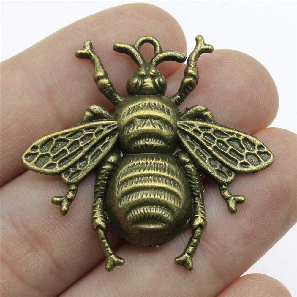 Vintage Fashion Stores - Bienenkönigin-Insekten-Anhänger aus Legierung für DIY-Schmuckherstellung