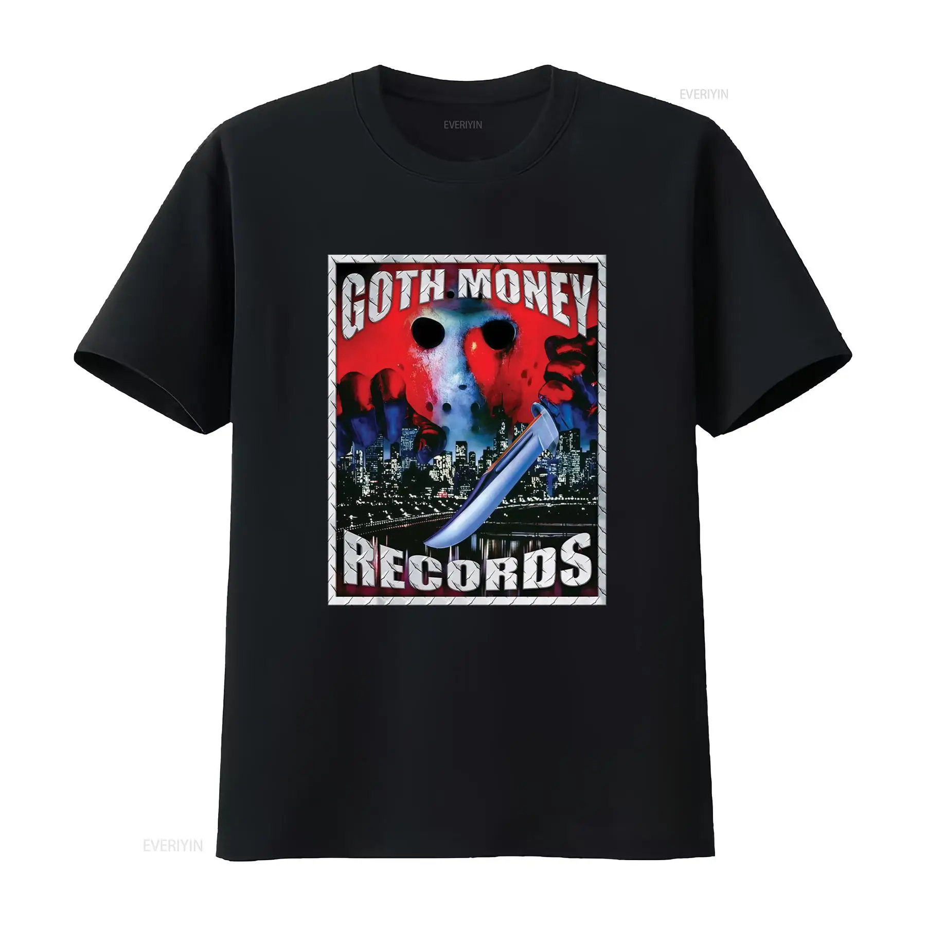 Vintage Fashion Jersey - Goth Money Records Jason Logo T-Shirt