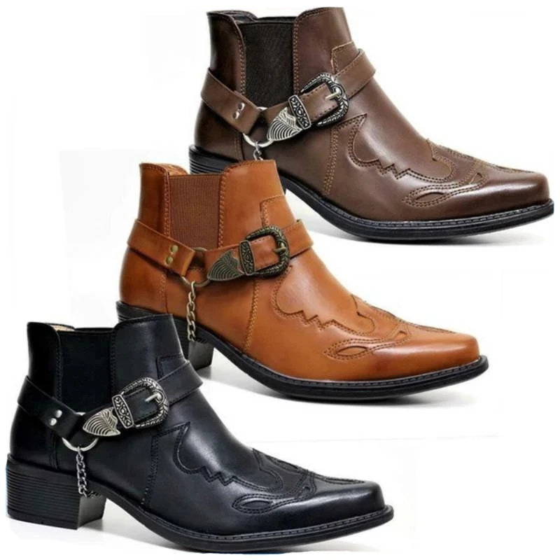Vintage Fashion Online - Modische 2026 Herren Vintage Cowboy-Stiefel aus