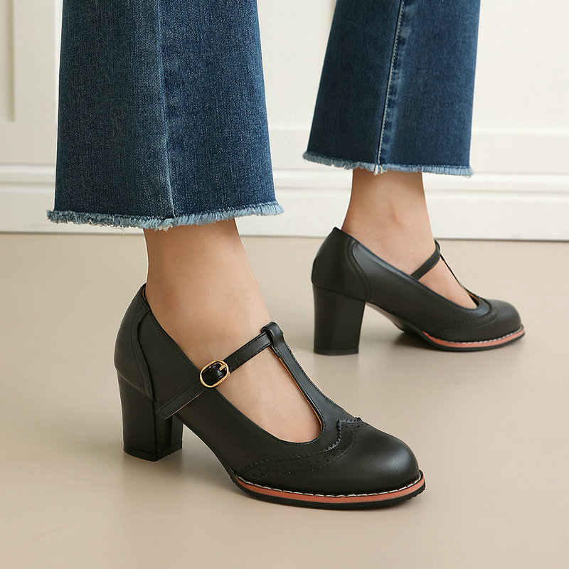 Damen Mary Jane Pumps mit T-Ri – Vintage Fashion Online Bewertung und Preis